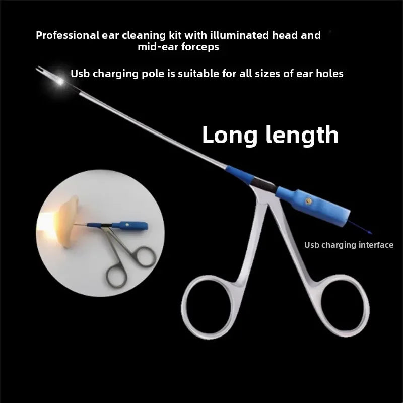 Lighted Ear Wax Remover Tongs – Micro Forceps Ear Cleaner
