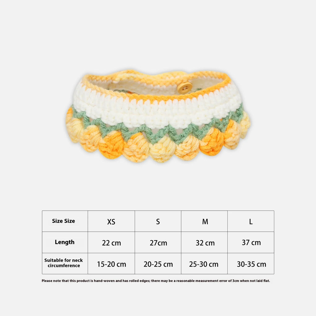 Pet Cat Dog Rabbit Pure Handmade Knitted Gradient Scarf Collar Saliva