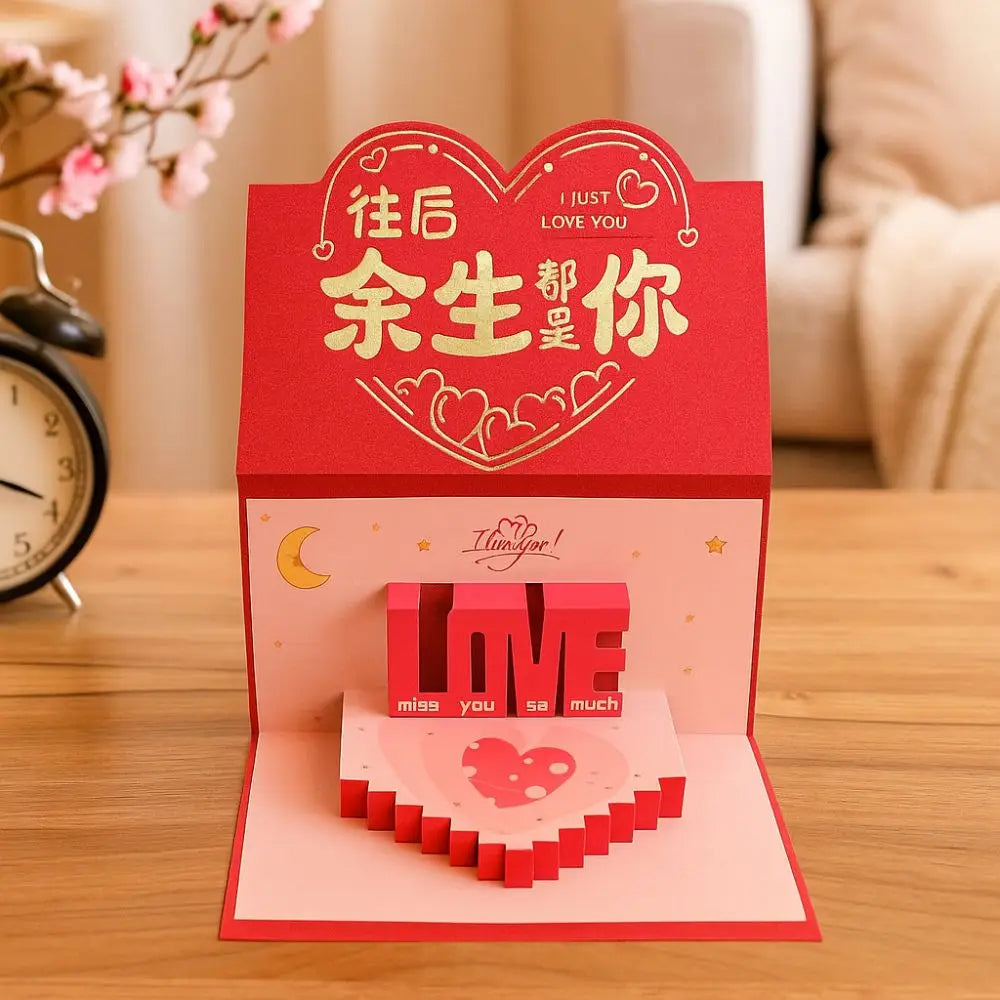 6 10 Slots Birthday Red Envelope Wish Lucky 3D Folding Cake Greeting