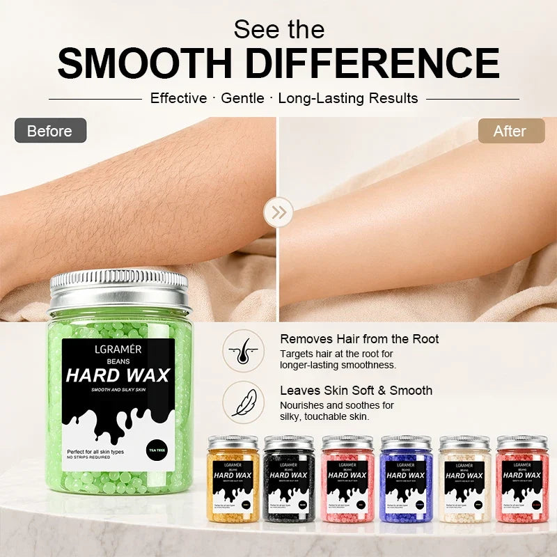 LGRAMER Hard Wax Beads for Hair Removal | 80g/380g Scented