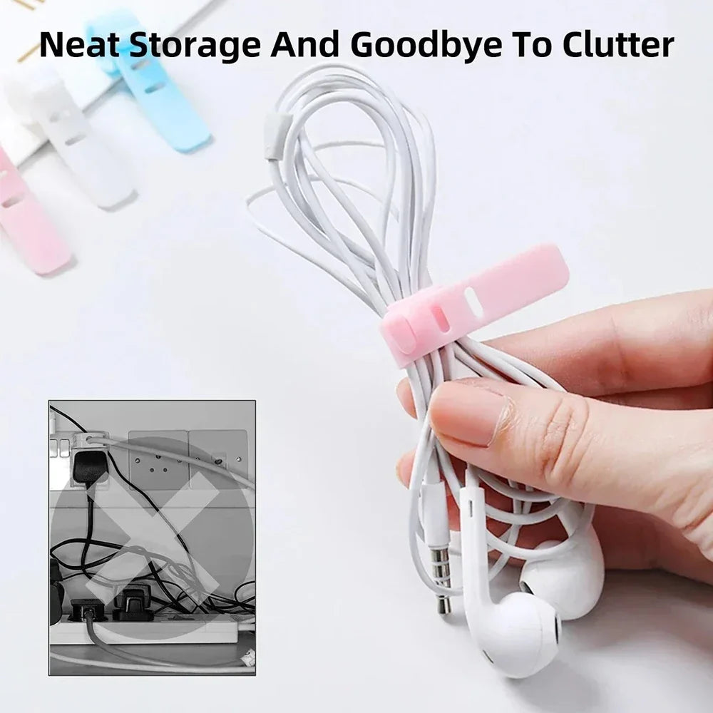 Silicone Cable Management Ties – Wire Organizer Kit 1/5/10 Pcs