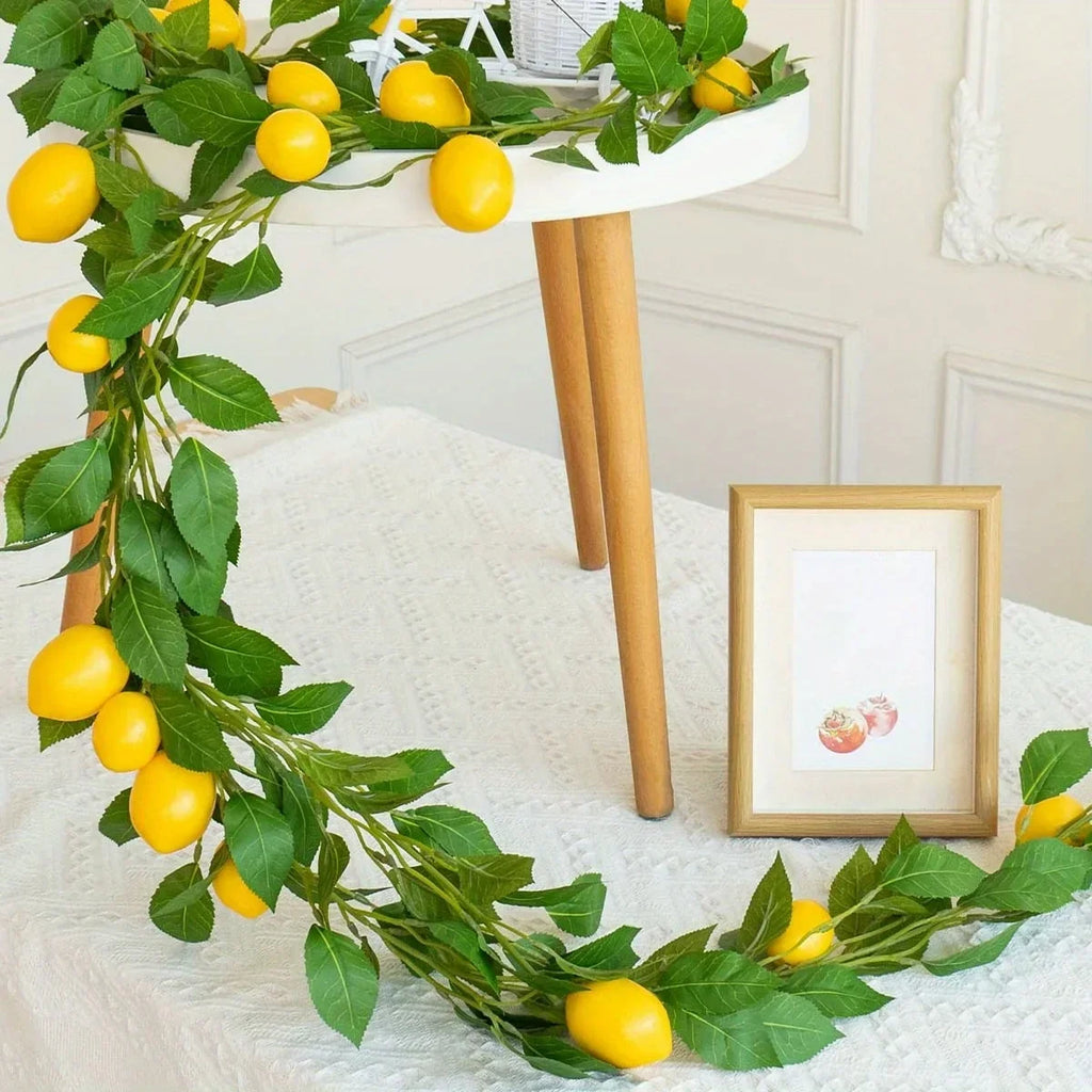 Artificial Lemon Garland Wreath | Faux Lemon Home Decor