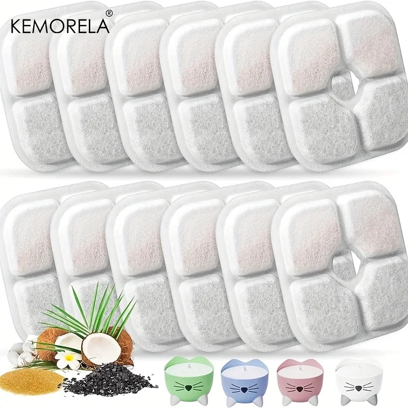 KEMORELA 6/12 Replacement Filter Chips – Pet Cat Water Fountain