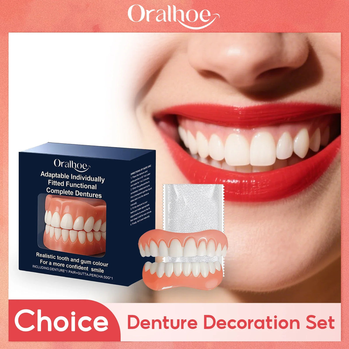 Temporary Silicone Denture Kit – Fake Teeth Whitening Cover