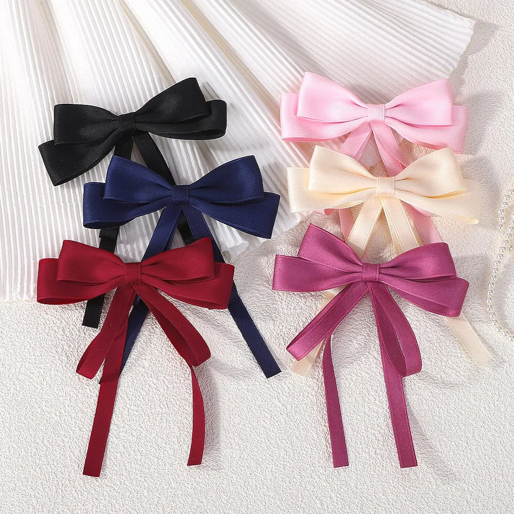 Korean Fashion Fabric Hair Bow Hairpin Women Girls Ribbon Clips