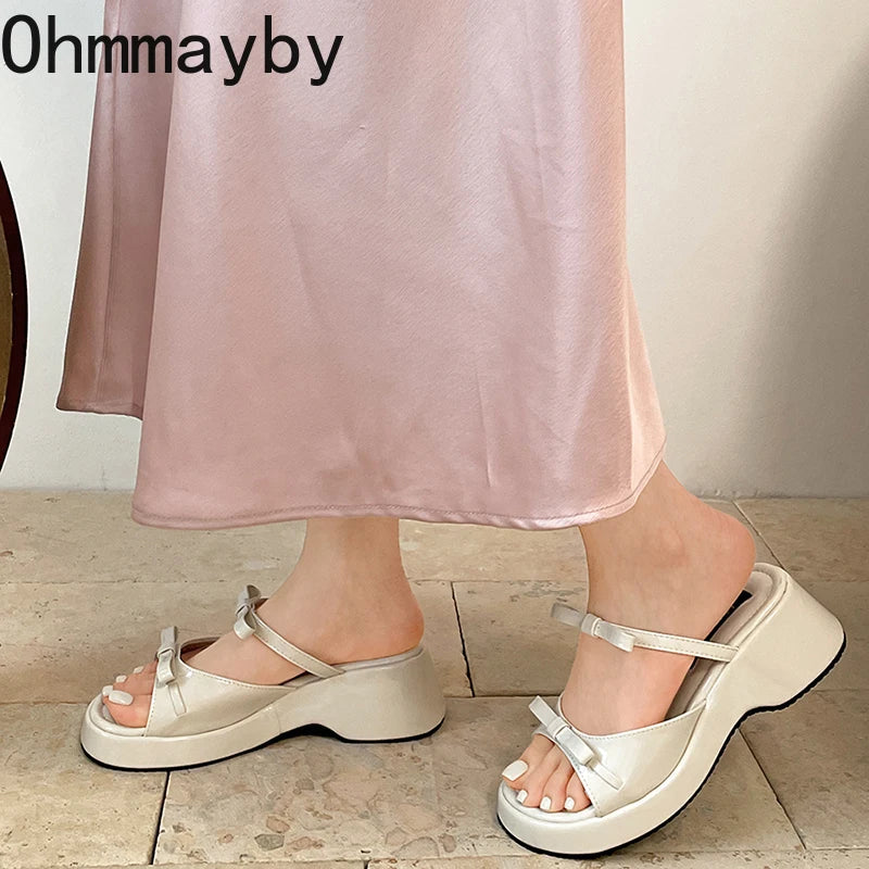 Women's Platform Wedge Slides – Open Toe Summer Sandals