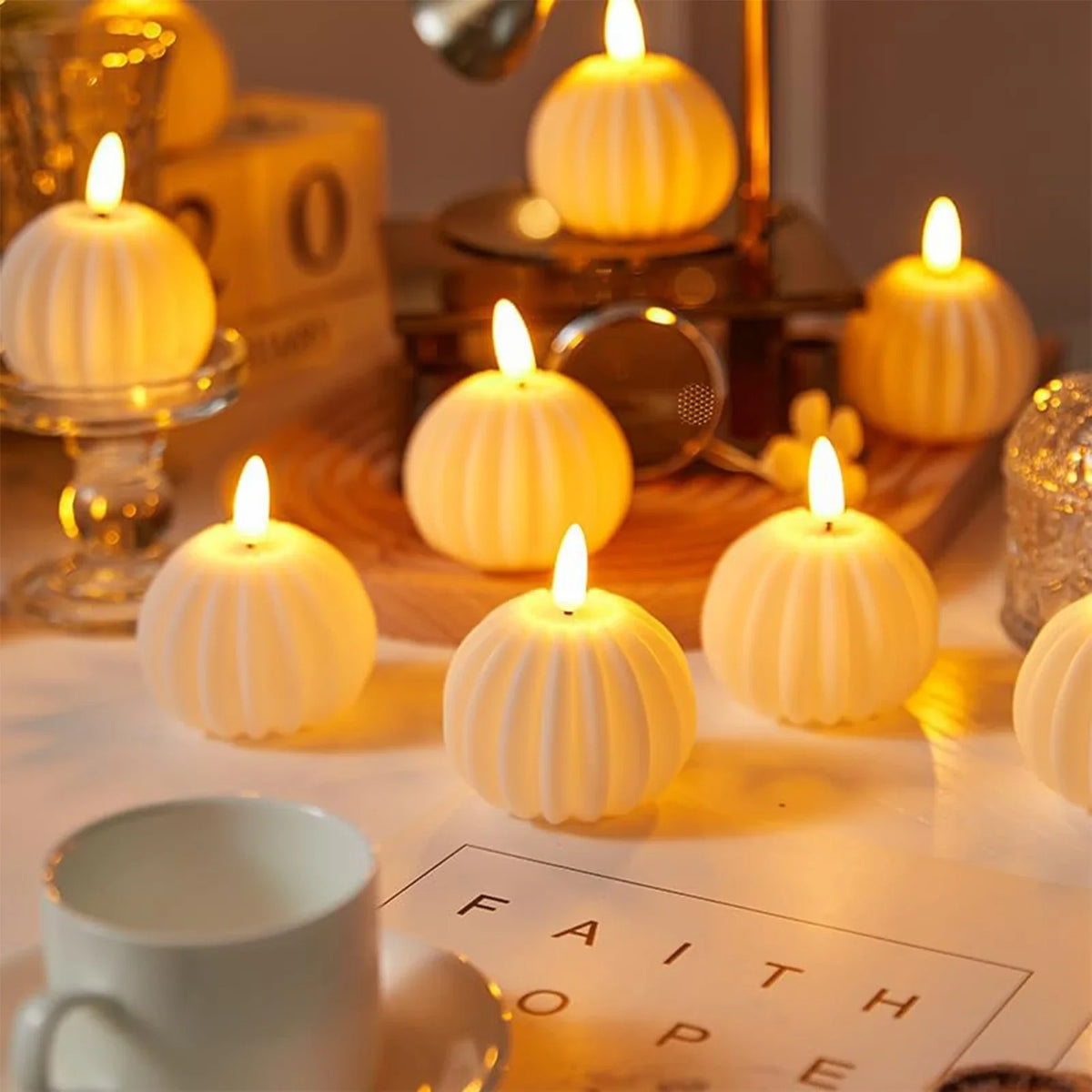 Pumpkin Flameless LED Candle | Battery Operated Halloween Decor