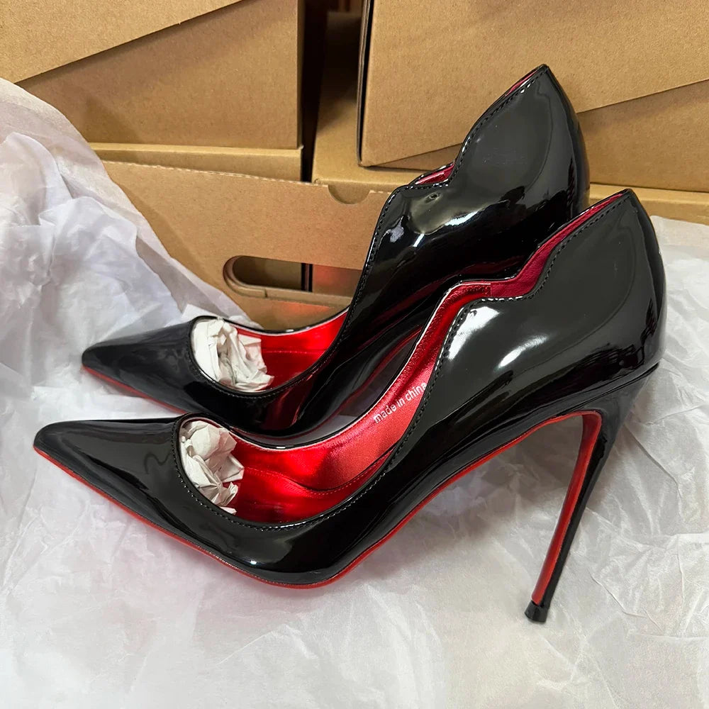 Women's 12cm Stiletto Pumps – Pointed Toe Patent Leather Heels