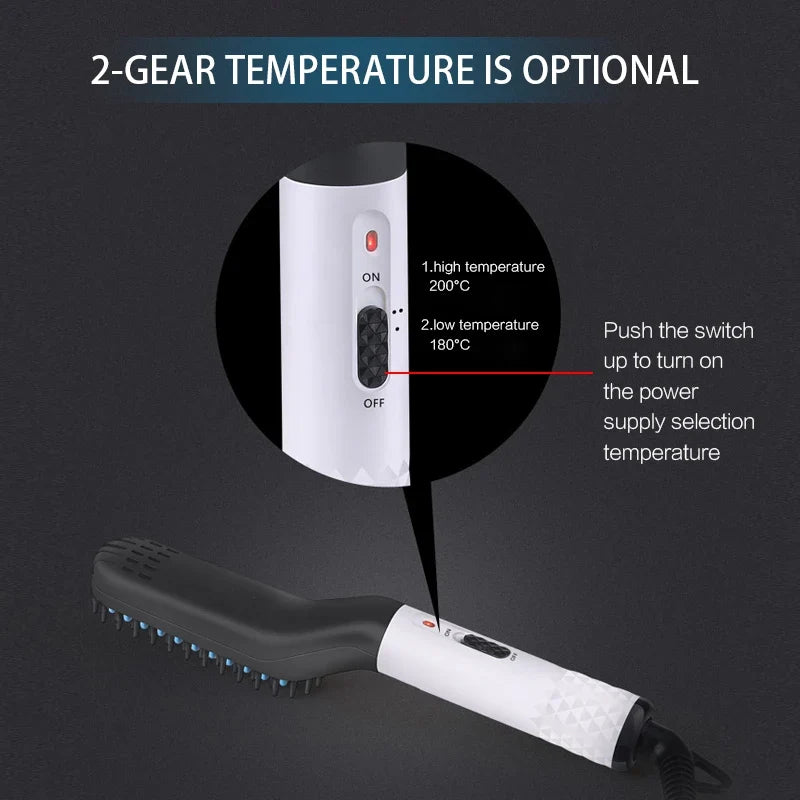 Portable Hair & Beard Straightening Comb | 2 Heat Settings
