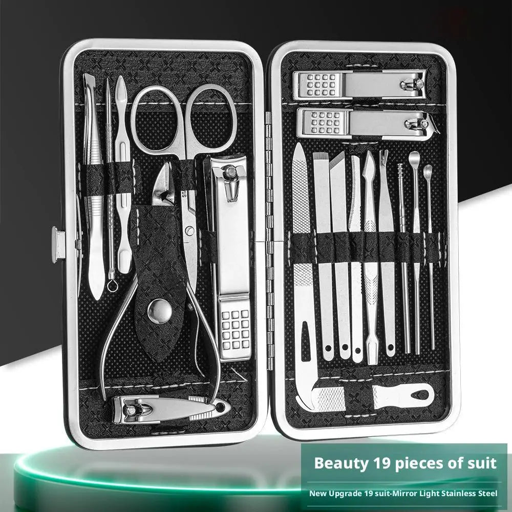 19-Piece Manicure Pedicure Set – Stainless Steel Nail Kit