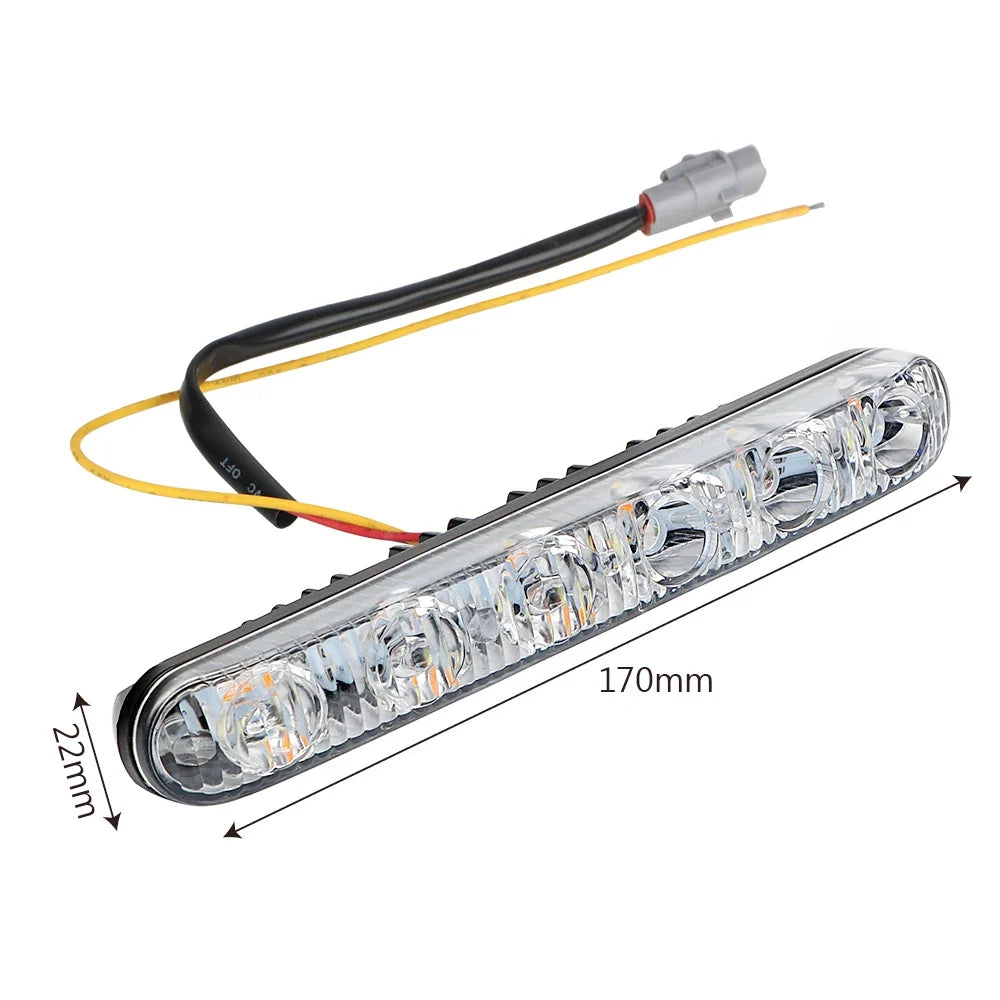 Universal DC 12V LED Daytime Running Lights with Turn Signal