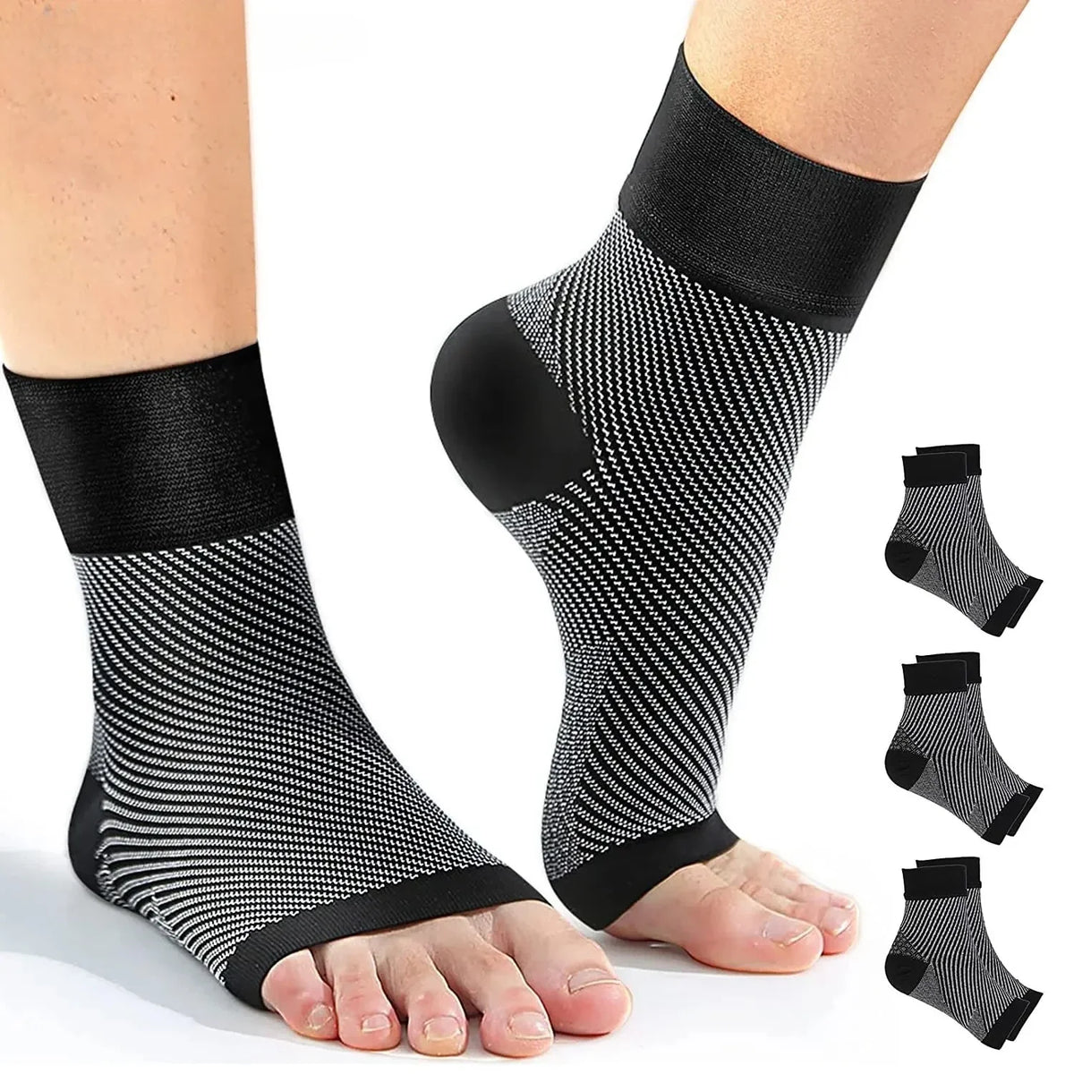 Compression Ankle Brace Socks – Arch & Heel Support (1 Pair)