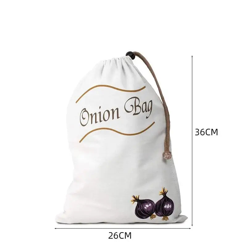 Reusable Canvas Drawstring Bags for Potato & Onion Storage