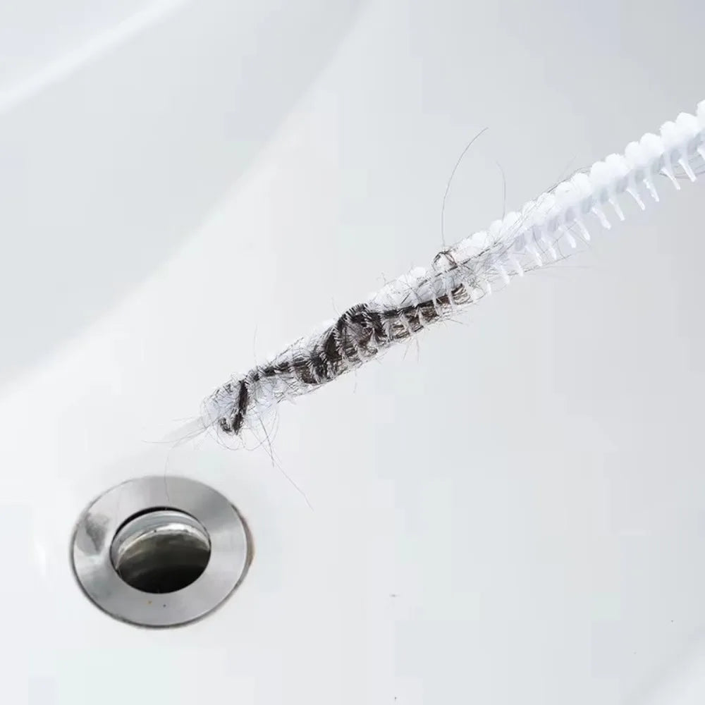 Household Cleaning Nylon Sewer Brush Flexible Metal Pipeline Tools