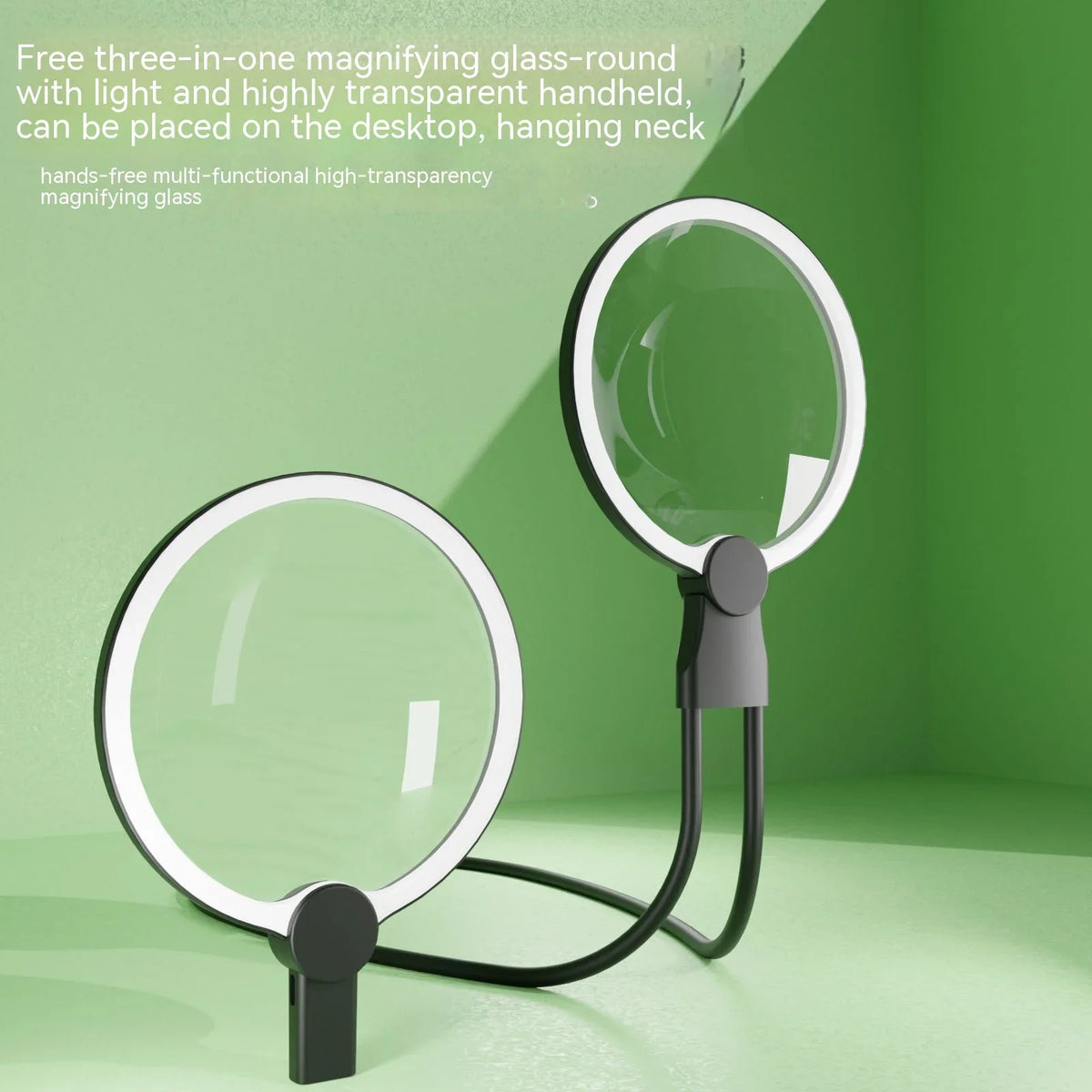 Large Screen Acrylic Magnifying Glass – Hands-Free Desktop & Neck