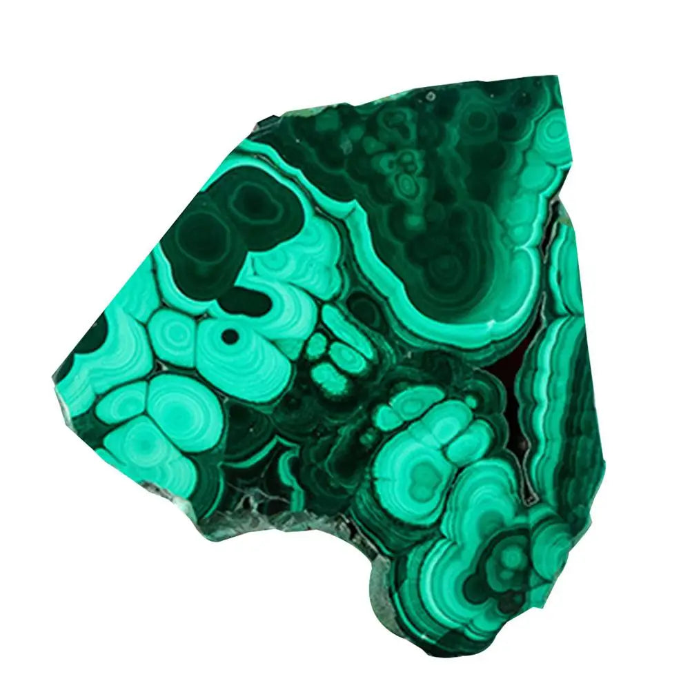 Natural Malachite Raw Stone Slice | Mineral Specimen & Décor