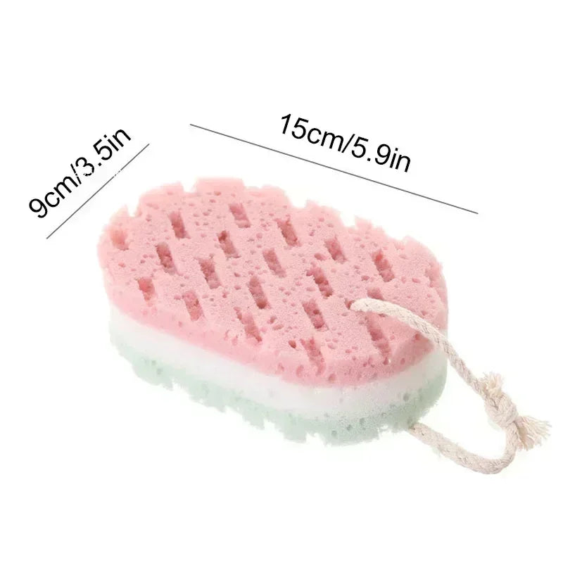 3-Layer Exfoliating Bath Sponge with Hanging Loop | Body Scrub