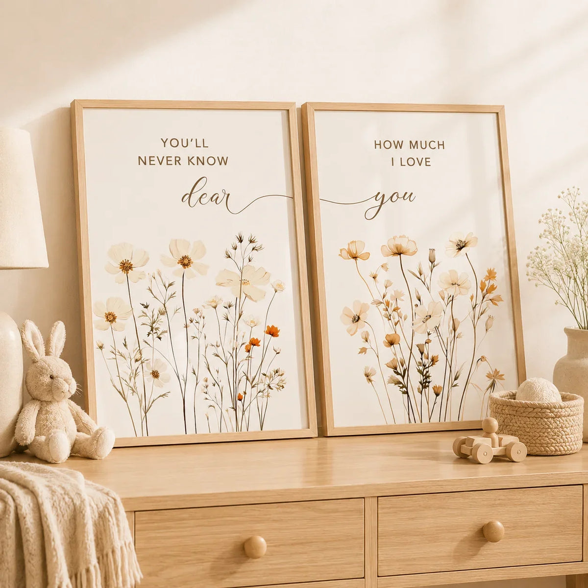 Bible Verse Love Quote Nordic Flower Canvas Wall Art Poster
