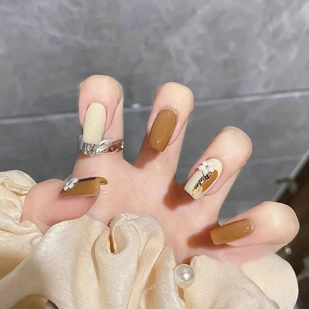 3D English Word Nail Art Stickers – Metallic Gold & Silver Decals