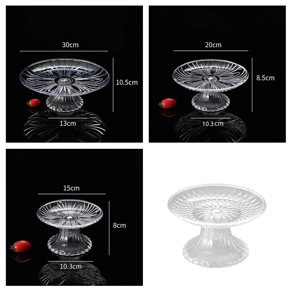 Clear Embossed Fruit & Snack Serving Tray | PET Plate 15–30cm
