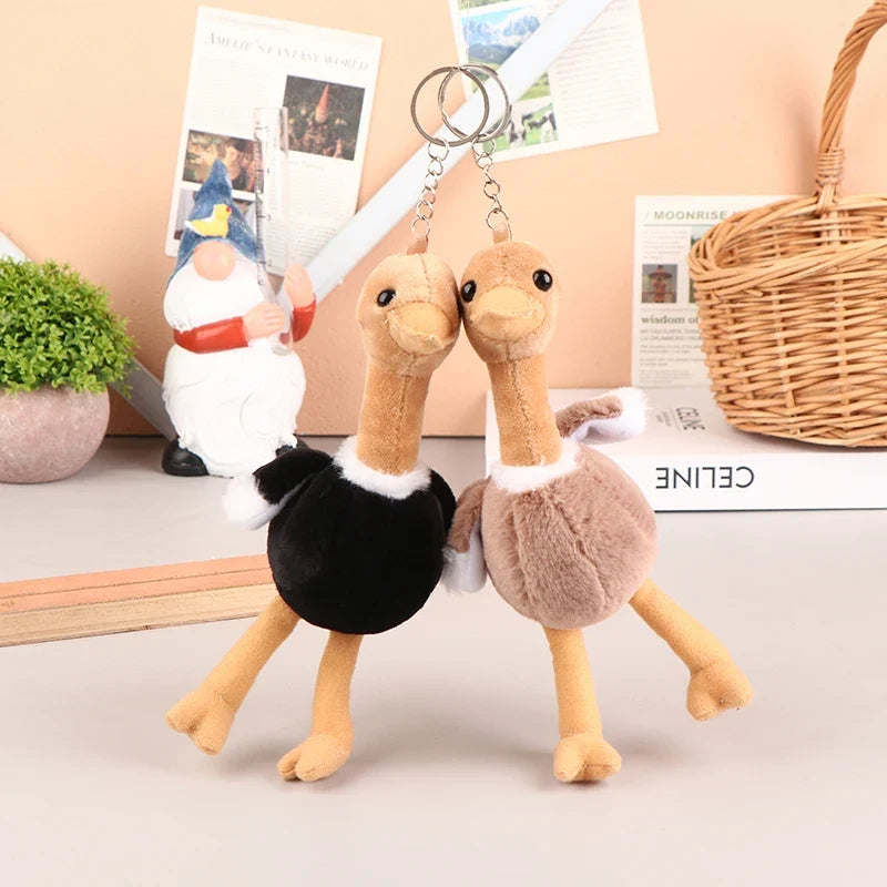 Ostrich Plush Keychain – Soft Stuffed Animal Pendant & Gift