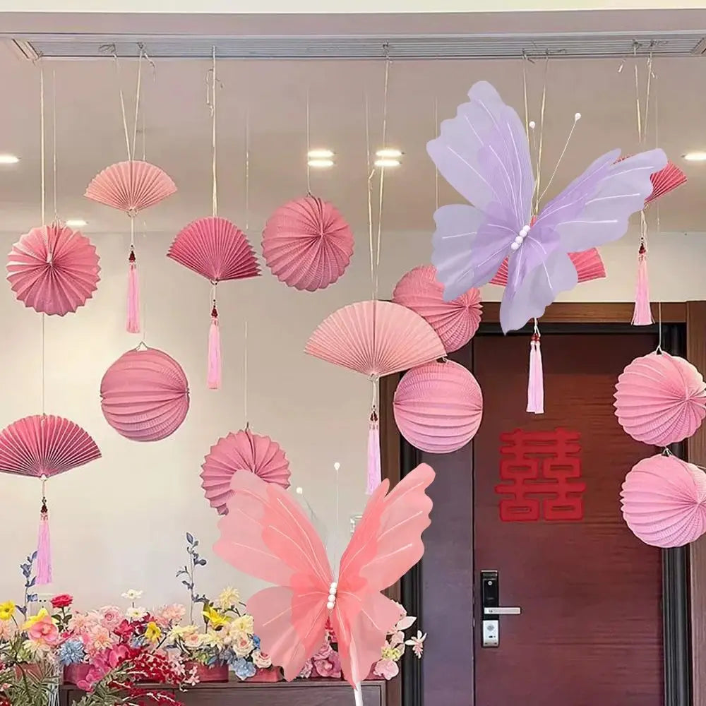 Big Simulation Butterfly Hollow Design Gauze Material 3D Large Effect