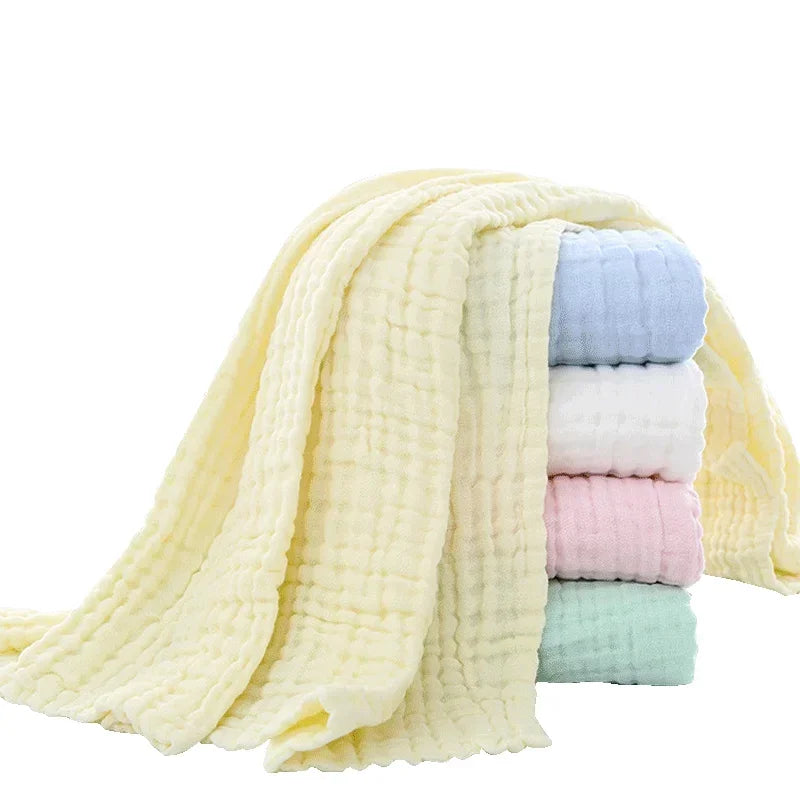 6-Layer Cotton Muslin Baby Swaddle Blanket & Bath Towel 105cm