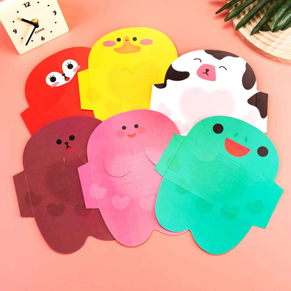 6 Sheets Korean Creative Festival Cartoon 3D Card Student Birthday