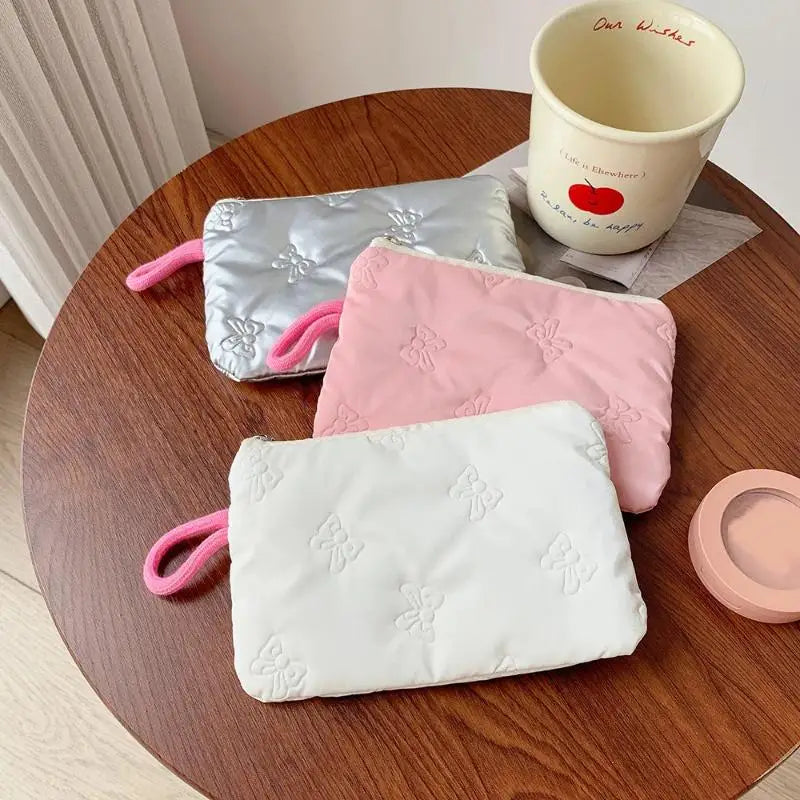 Heart Bow Coin Purse Zipper Cosmetic Pouch – Mini Organiser