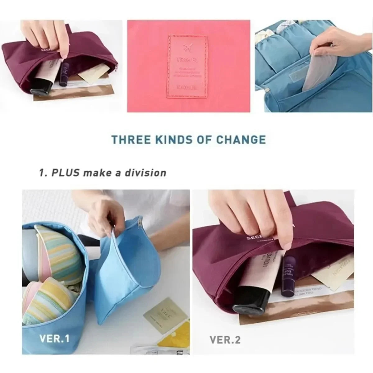 Portable Travel Organizer Bag – Bra, Underwear & Toiletry Case