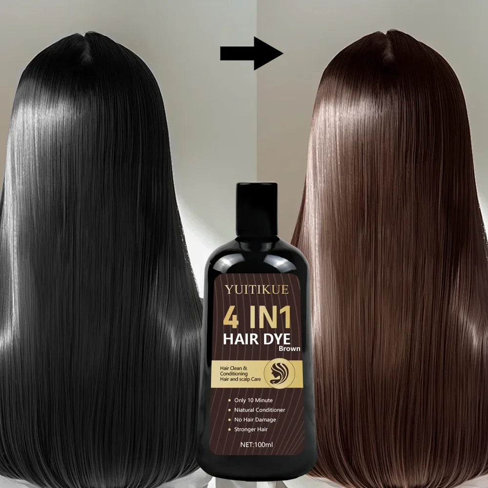 YUITIKUE Organic Brown Hair Dye – Covers Gray, 100ml