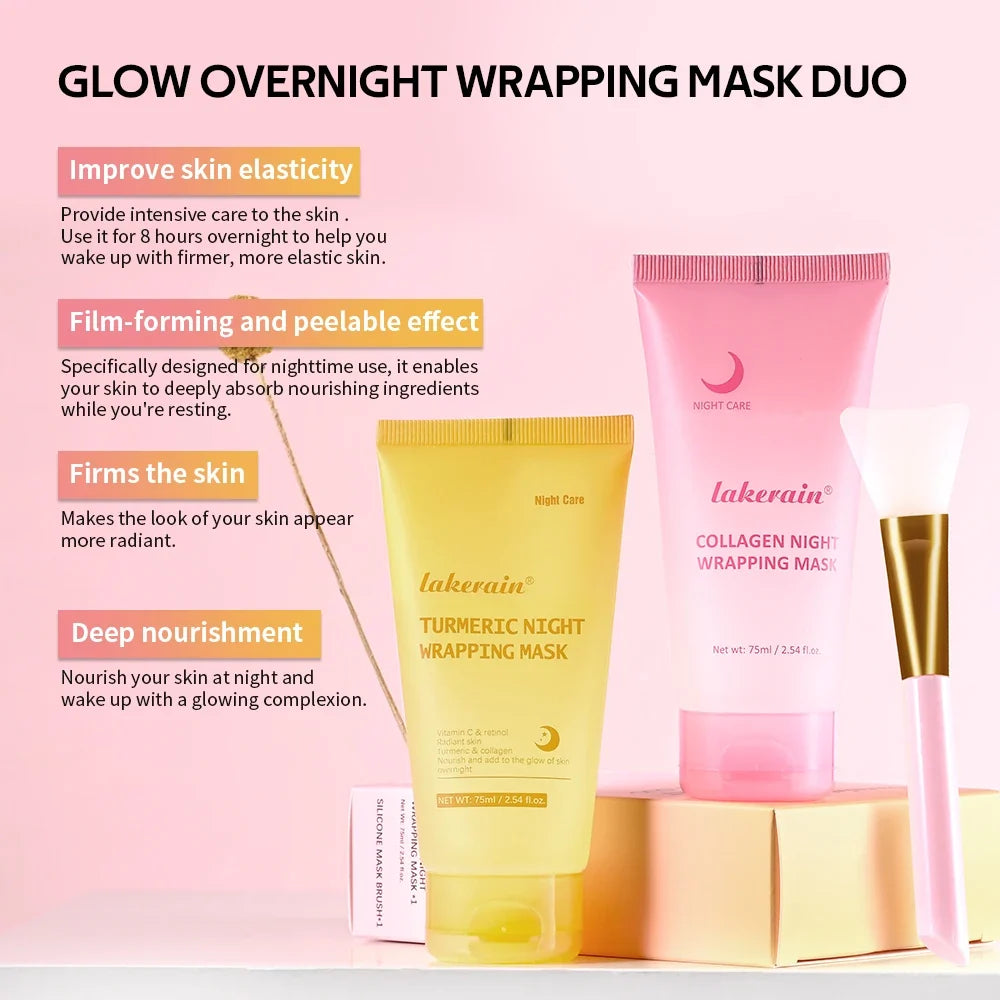 Glow Overnight Collagen Peel-Off Face Mask Duo | Korean Skincare