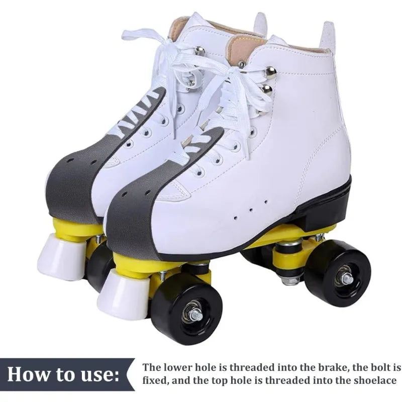 PU Leather Roller Skate Toe Guards – 1 Pair Black