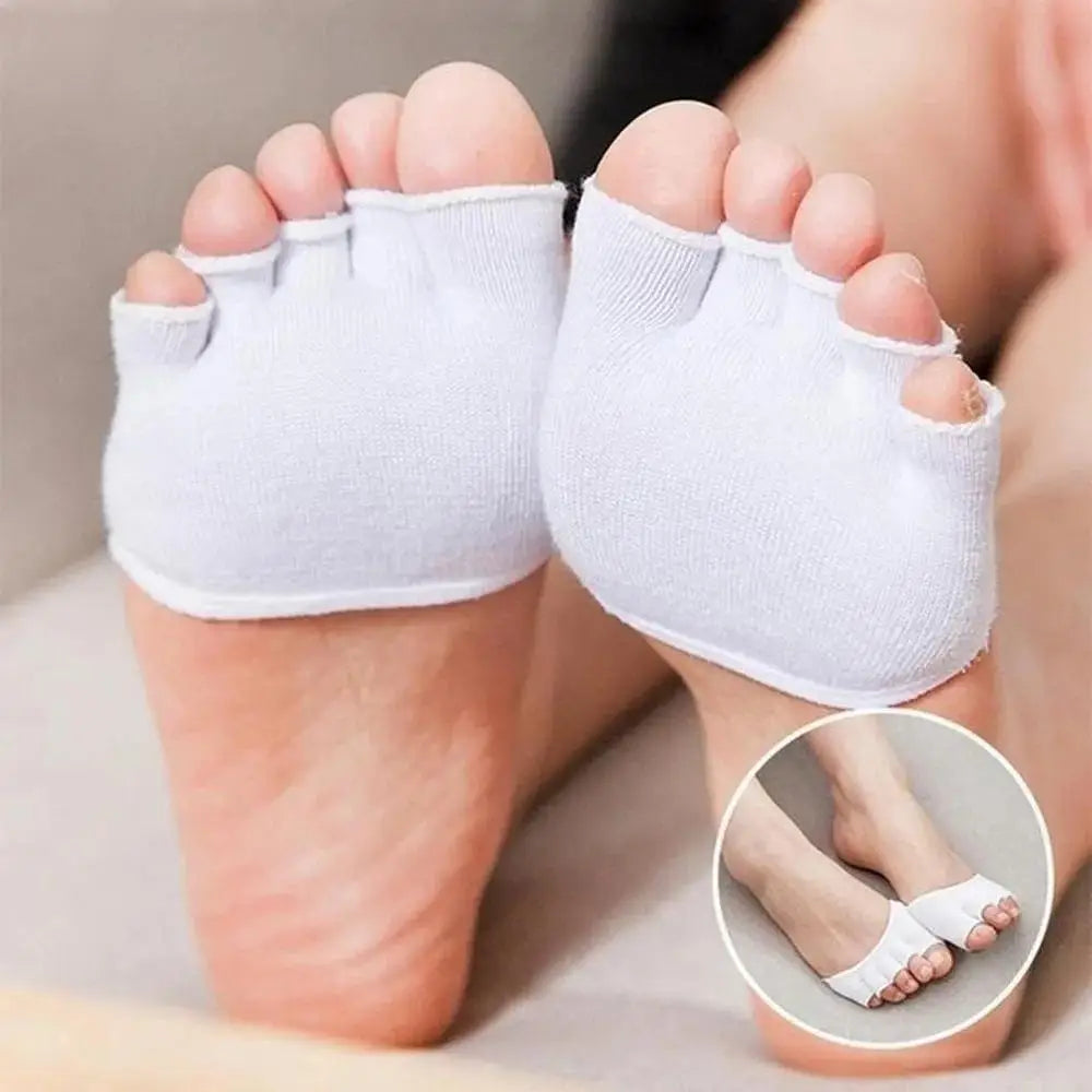 Half Toe Five-Toe Separator Linen Socks – Foot Care (1 Pair)