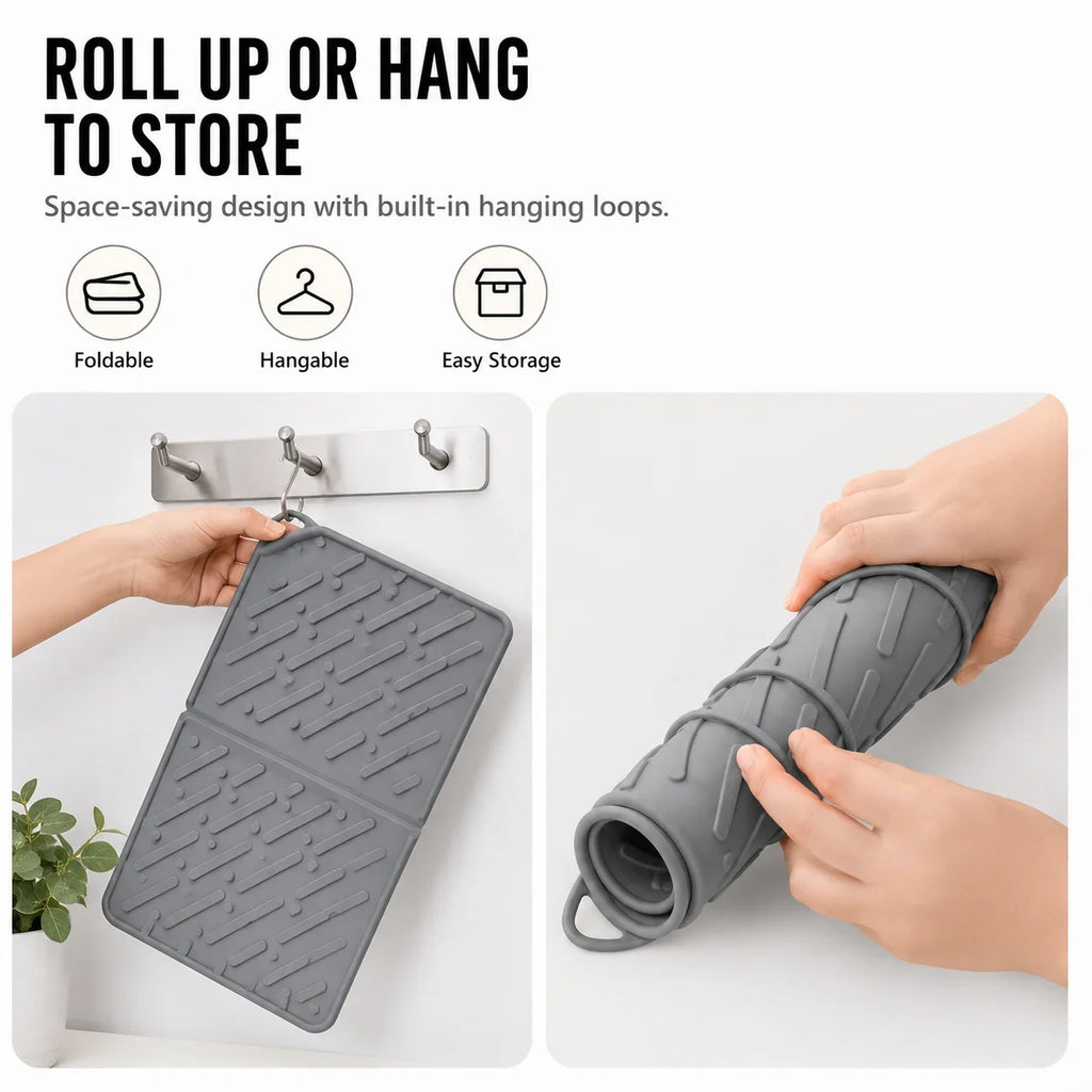 Extra Large Silicone Cat Litter Mat – Foldable & Waterproof