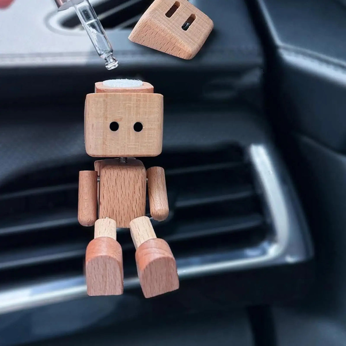 Shaking Feet Wooden Doll Car Dashboard Decoration Accessories
