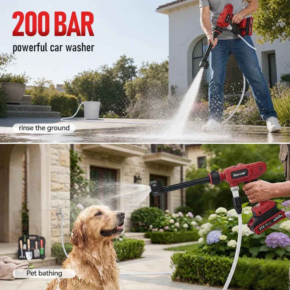 200 Bar Cordless Pressure Washer Gun for Makita 18V Battery