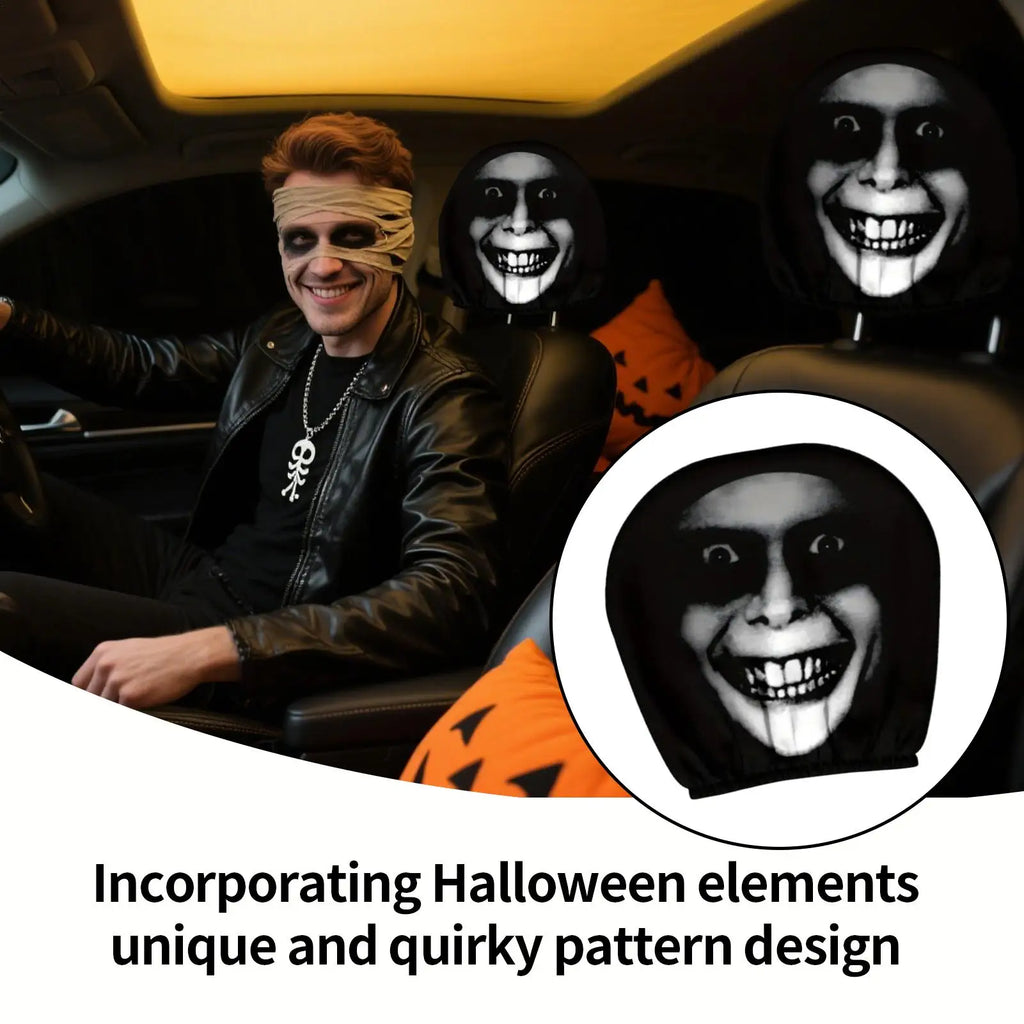 Car Head Rest Covers Halloween Seat Protector Funny Vehicle