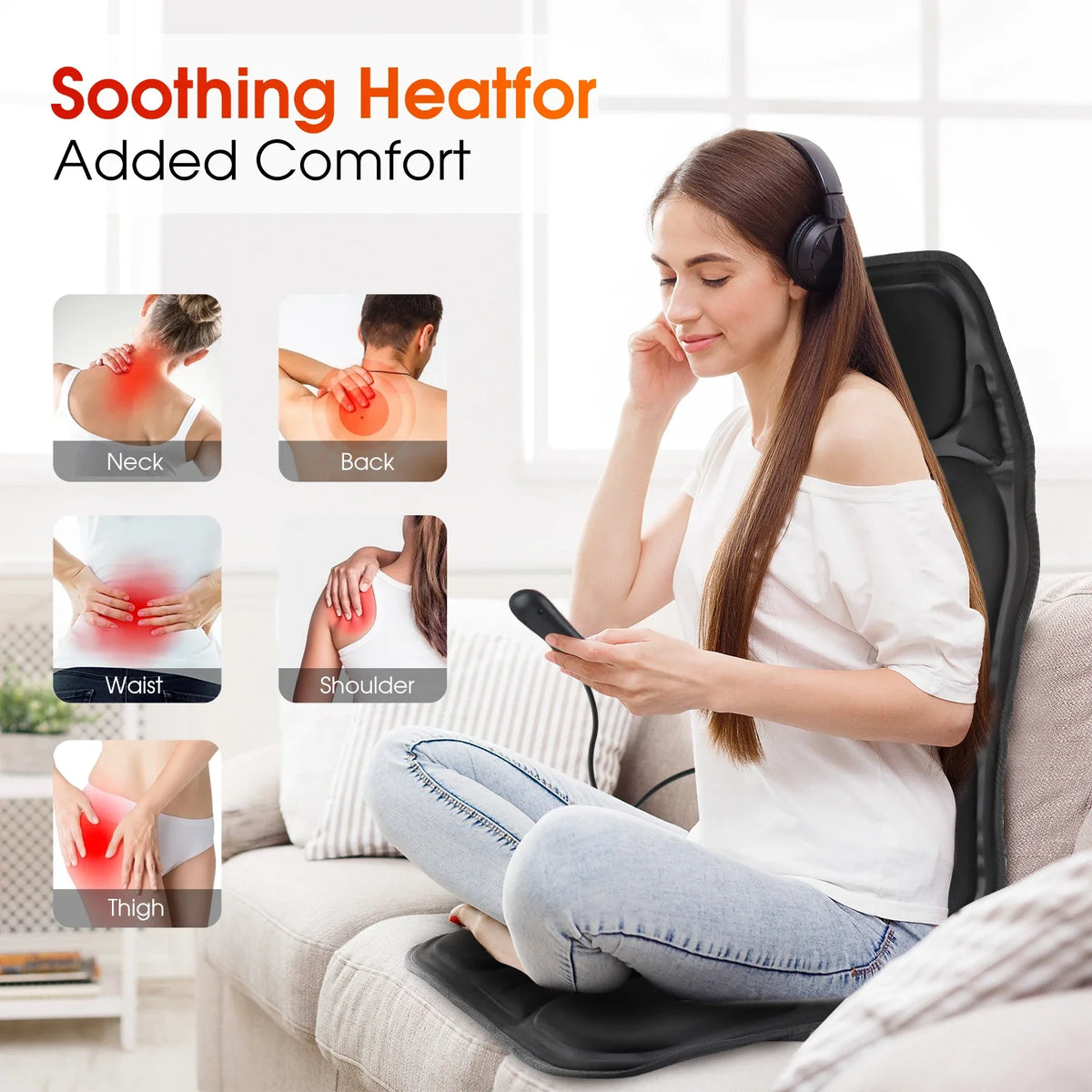 Hailicare Heating Vibration Back Massager Mat – Chair & Car
