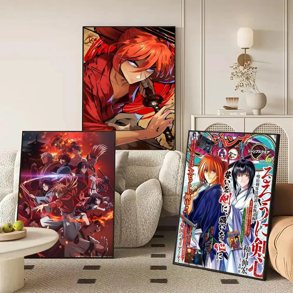 Rurouni Kenshin Anime Poster Self-Adhesive Wall Art Sticker