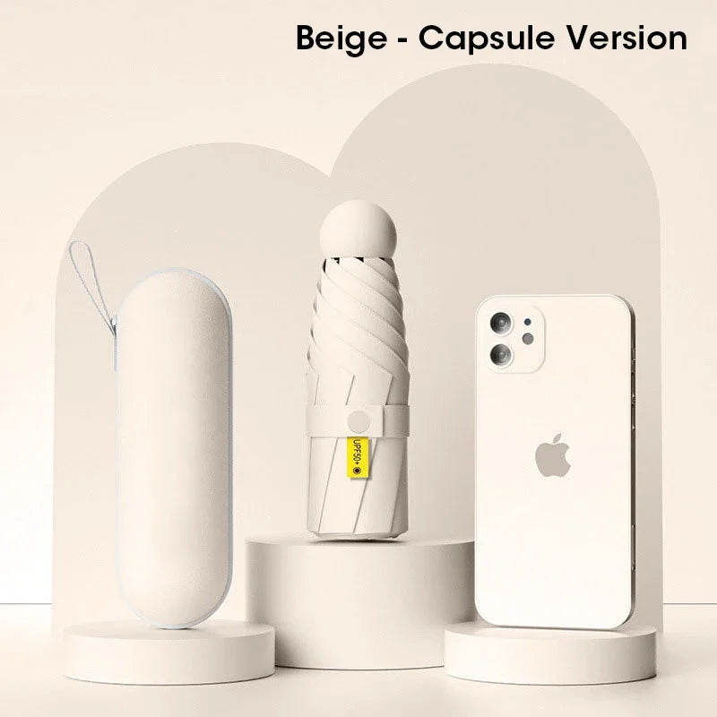 Mini Capsule Umbrella – Windproof, UV Protection & Travel