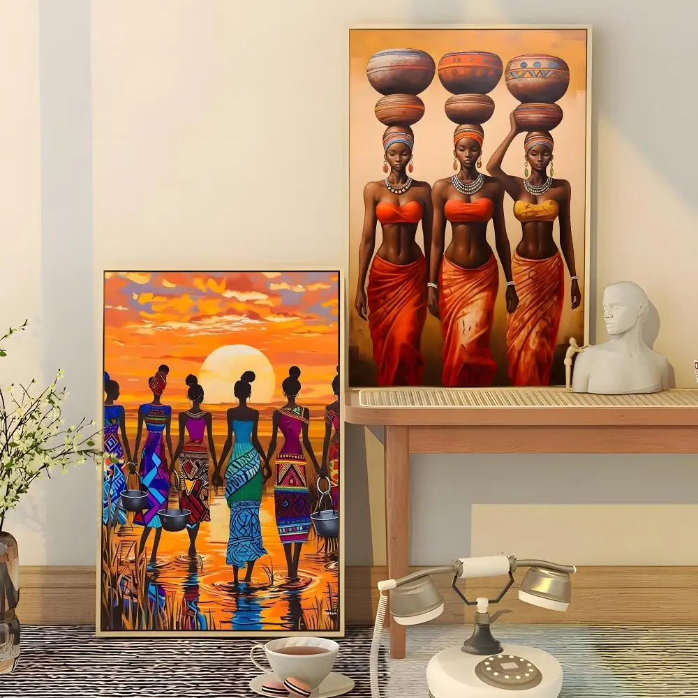 Abstract African Art Poster – Waterproof PVC Wall Sticker