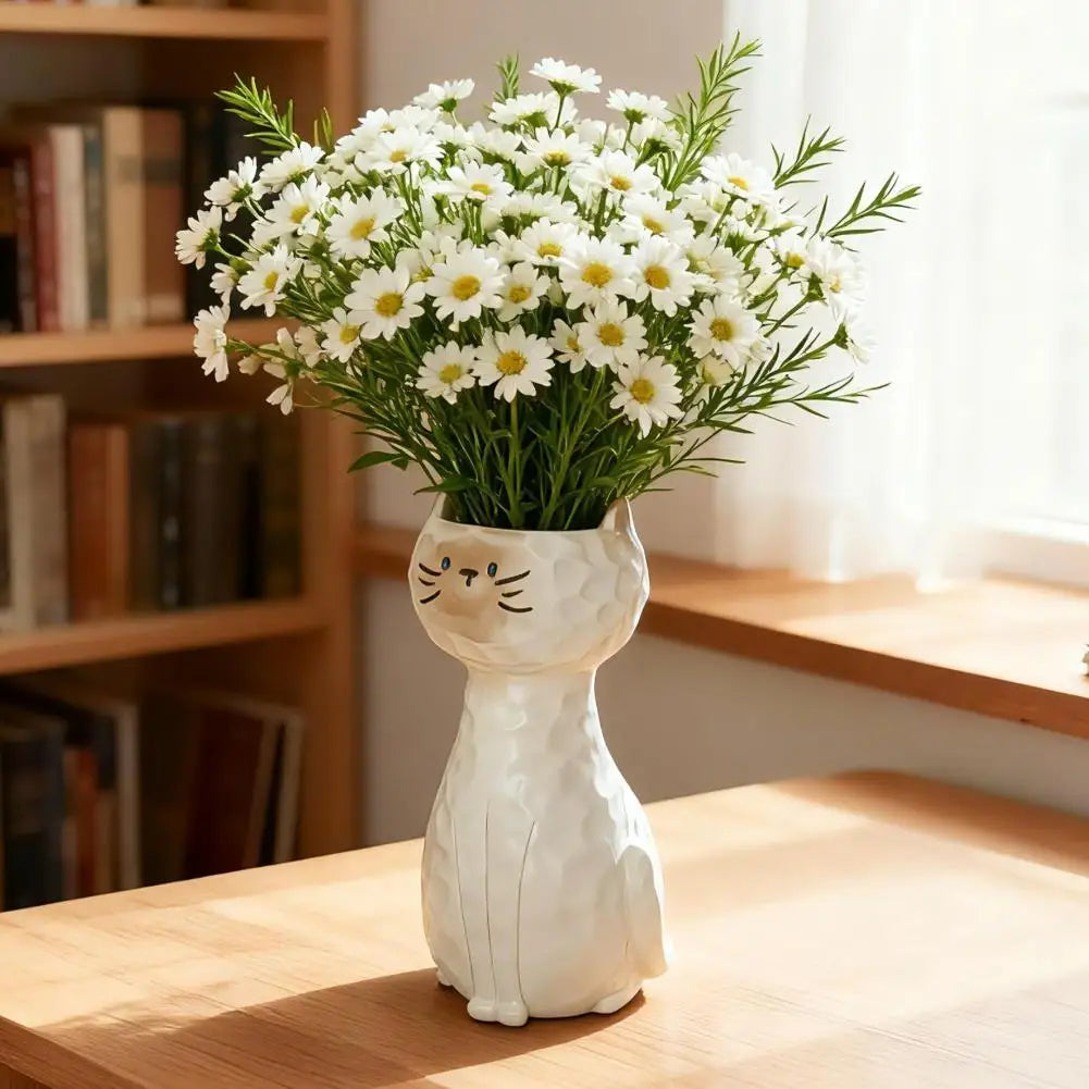 Siamese Cat Resin Flower Vase | Cute Desktop Plant Pot Decor