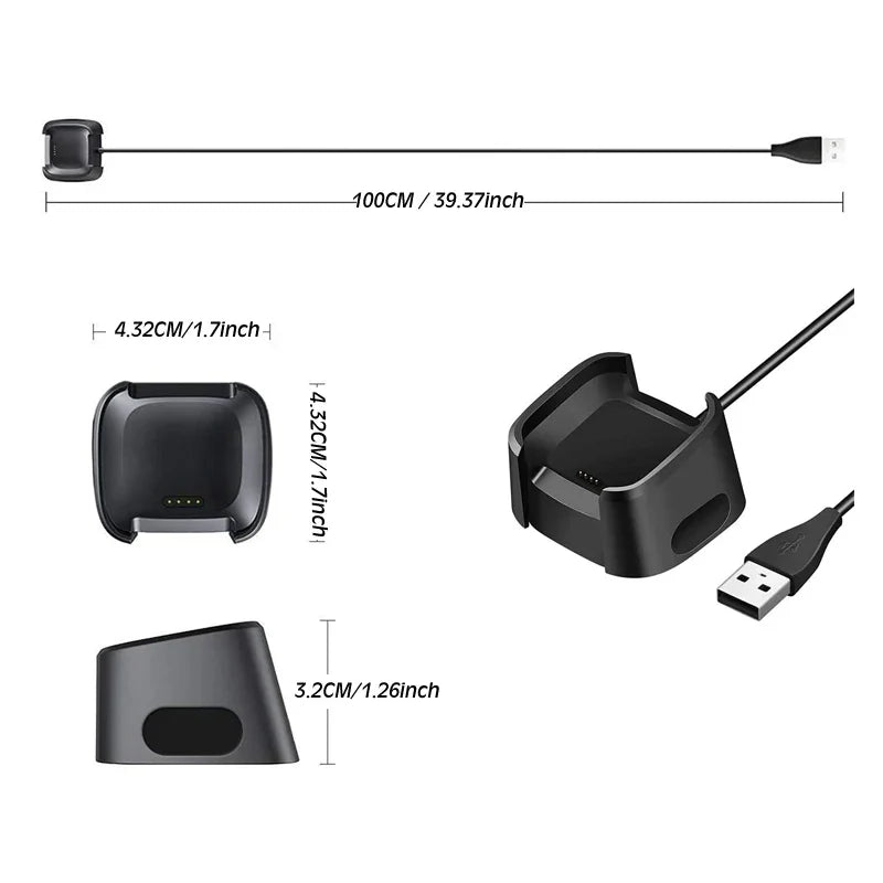 Fitbit Versa 1 Replacement USB Charger Dock – 3.3FT