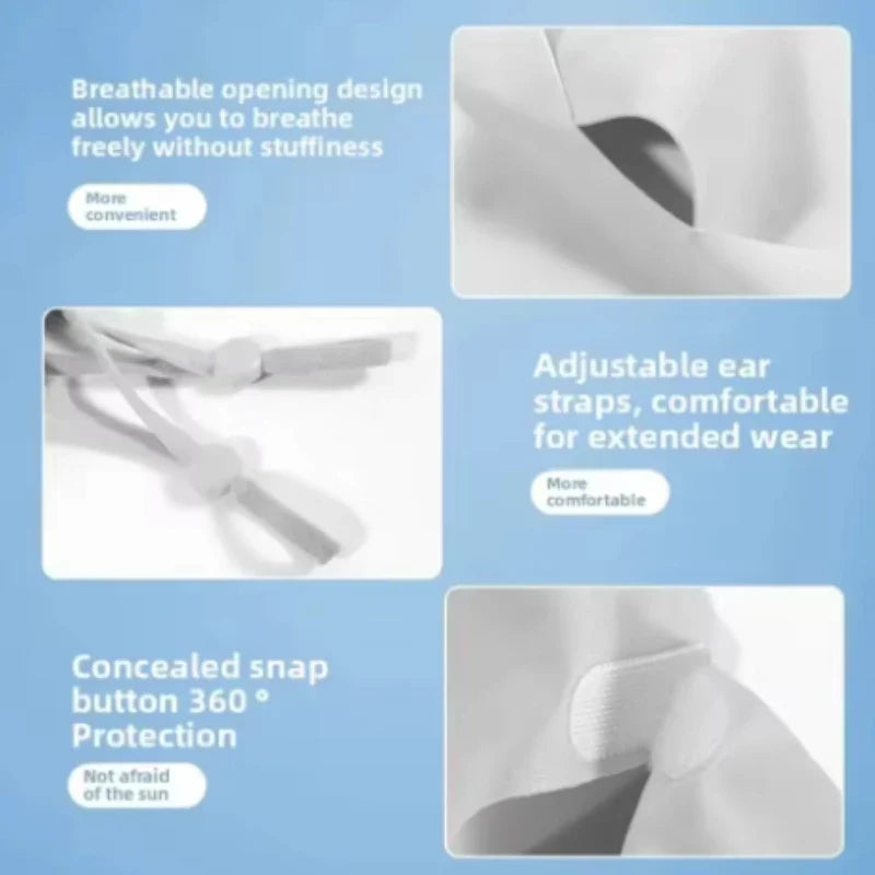 Summer Neck Sun Protection Mask Breathable Ice Silk Driving UV