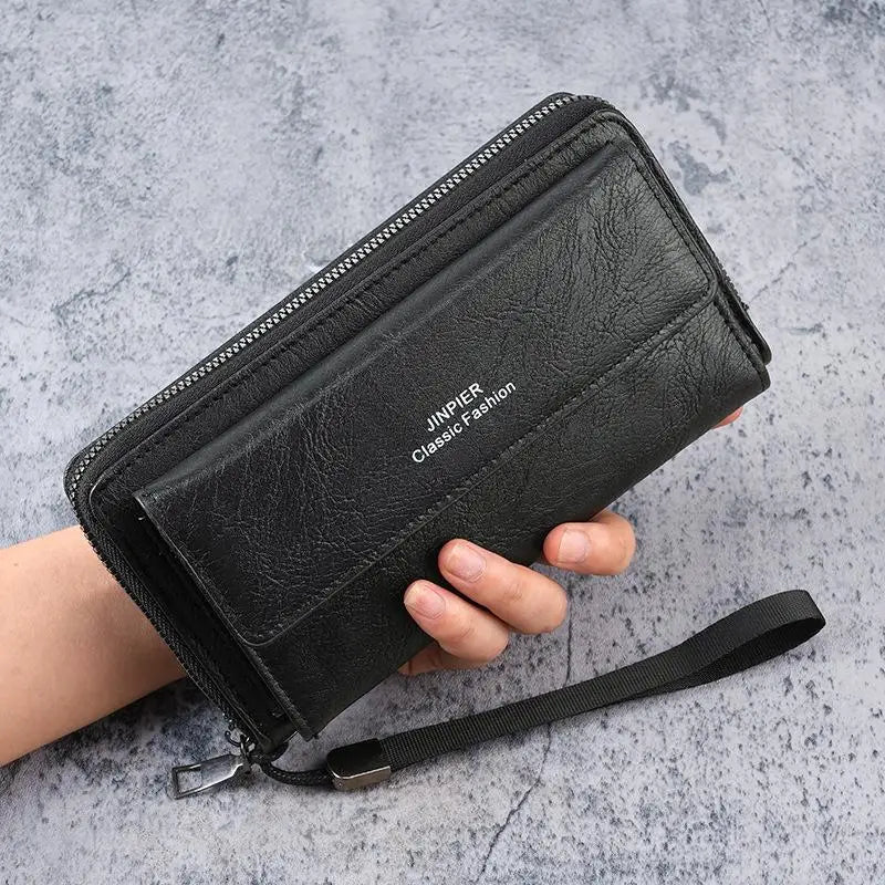 Men's Long Zipper Wallet | Multi-Card Slots & Coin Pocket