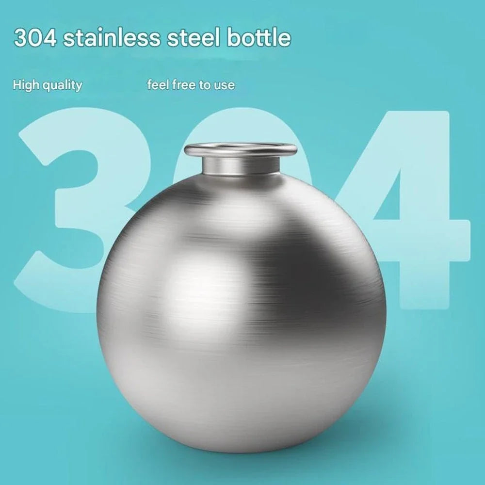 Portable Stainless Steel Pet Water Bottle with Silicone Bowl