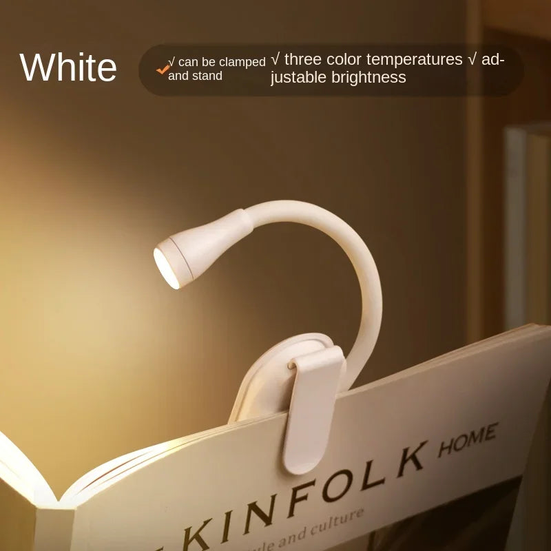 USB Rechargeable Book Light | 3 Colors & Stepless Dimming LED