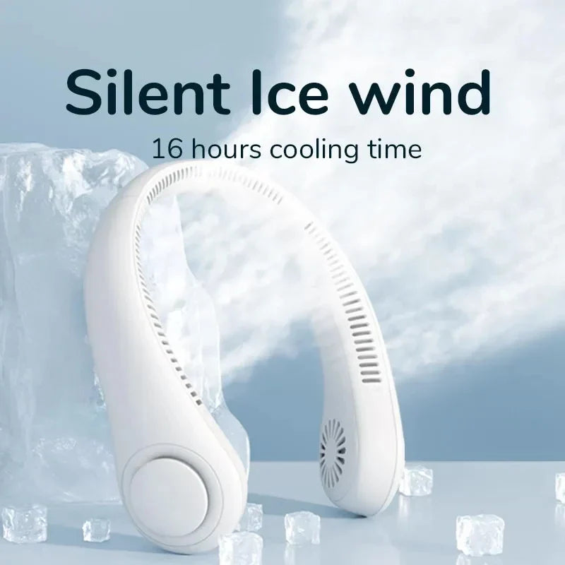 Leafless Neck Fan 3-Speed USB Rechargeable Wearable Cooler
