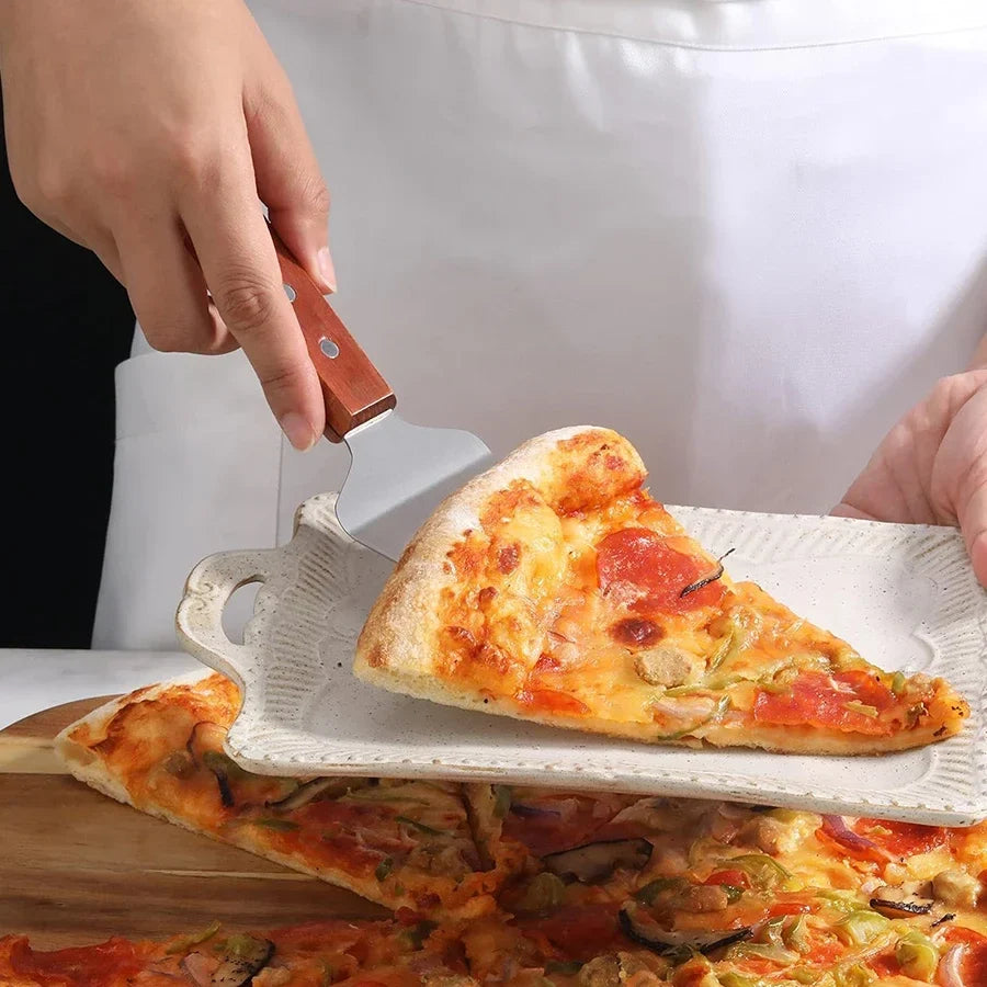 Stainless Steel Pizza Peel Spatula Non-slip Heat-resistant Handle